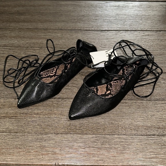 Zara Lace Up Ballet Flats - Picture 4 of 11